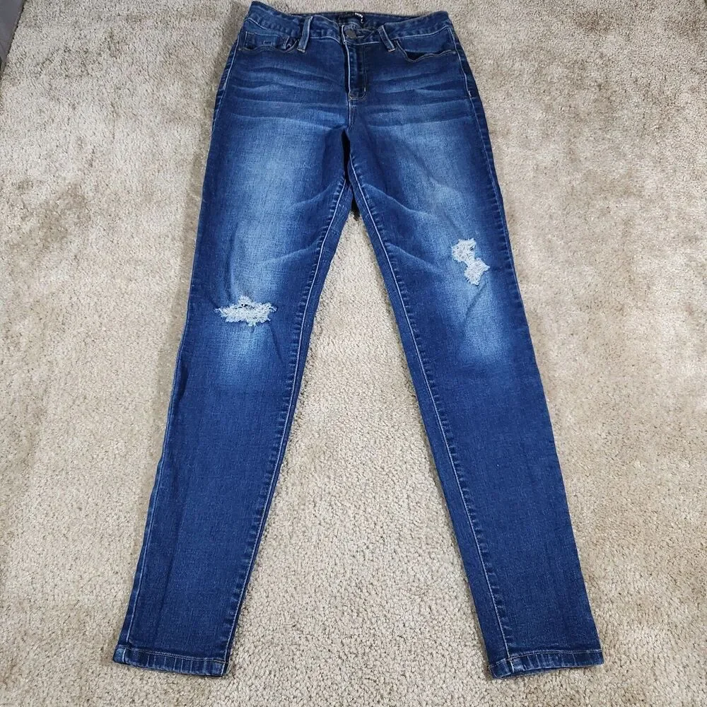 Fashion Nova Distressed Skinny Jeans Womens Juniors Size 9 Waist Destroyed #48